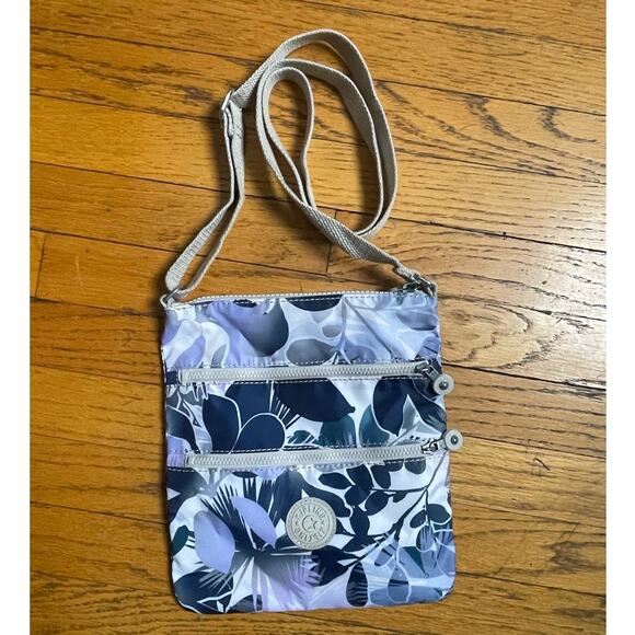 Kipling Keiko Blue Floral Crossbody Nylon Bag - Picture 1 of 5